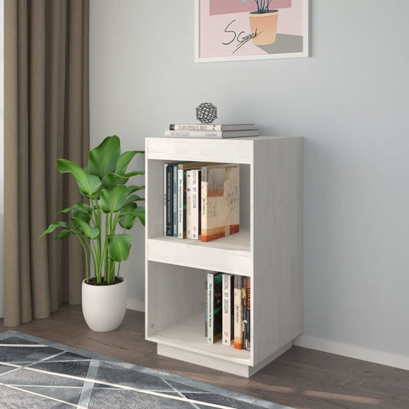 NNEVL Book Cabinet White 40x35x71 cm Solid Pinewood