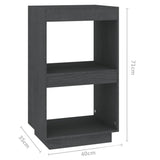 NNEVL Book Cabinet Grey 40x35x71 cm Solid Pinewood