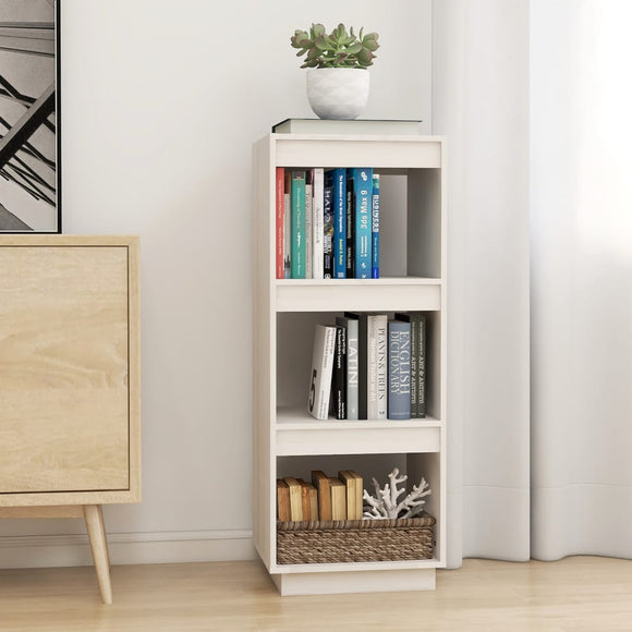 NNEVL Book Cabinet/Room Divider White 40x35x103 cm Solid Pinewood
