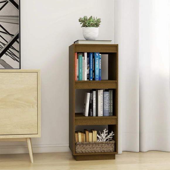 NNEVL Book Cabinet/Room Divider Honey Brown Solid Pinewood