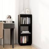 NNEVL Book Cabinet/Room Divider Black 40x35x103 cm Solid Pinewood