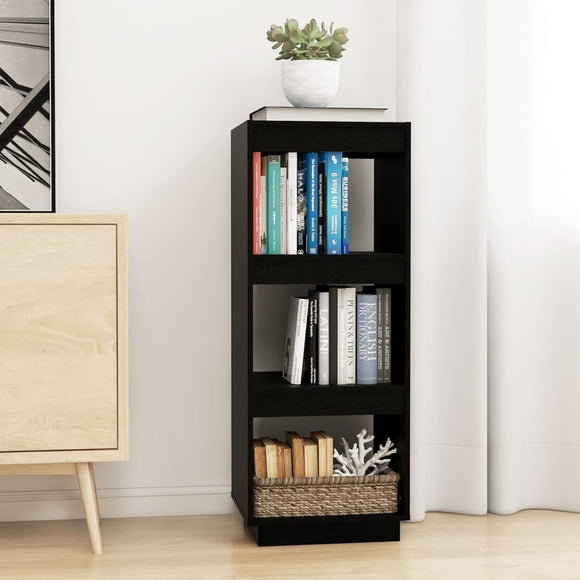 NNEVL Book Cabinet/Room Divider Black 40x35x103 cm Solid Pinewood