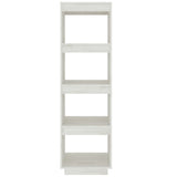 NNEVL Book Cabinet/Room Divider White 40x35x135 cm Solid Pinewood
