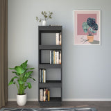 NNEVL Book Cabinet/Room Divider Grey 40x35x135 cm Solid Pinewood