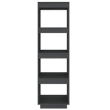 NNEVL Book Cabinet/Room Divider Grey 40x35x135 cm Solid Pinewood