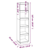 NNEVL Book Cabinet/Room Divider 40x35x167 cm Solid Pinewood