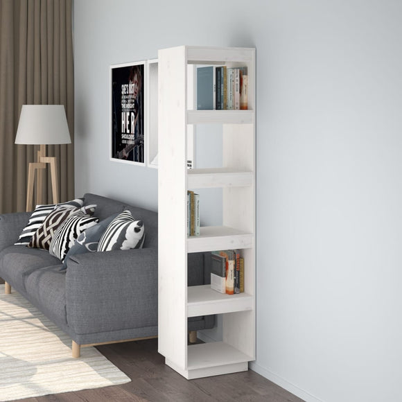 NNEVL Book Cabinet/Room Divider White 40x35x167 cm Solid Wood Pine