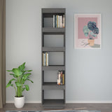 NNEVL Book Cabinet/Room Divider Grey 40x35x167 cm Solid Wood Pine