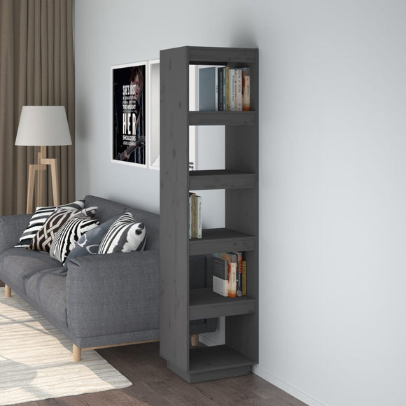 NNEVL Book Cabinet/Room Divider Grey 40x35x167 cm Solid Wood Pine