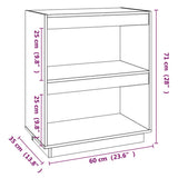 NNEVL Book Cabinet 60x35x71 cm Solid Pinewood