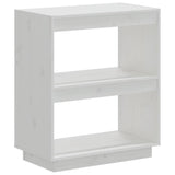 NNEVL Book Cabinet White 60x35x71 cm Solid Wood Pine