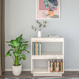 NNEVL Book Cabinet White 60x35x71 cm Solid Wood Pine