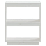 NNEVL Book Cabinet White 60x35x71 cm Solid Wood Pine