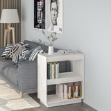 NNEVL Book Cabinet White 60x35x71 cm Solid Wood Pine