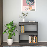 NNEVL Book Cabinet Grey 60x35x71 cm Solid Wood Pine