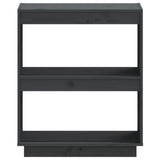 NNEVL Book Cabinet Grey 60x35x71 cm Solid Wood Pine