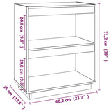 NNEVL Book Cabinet Honey Brown 60x35x71 cm Solid Wood Pine