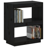 NNEVL Book Cabinet Black 60x35x71 cm Solid Wood Pine