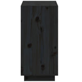 NNEVL Book Cabinet Black 60x35x71 cm Solid Wood Pine