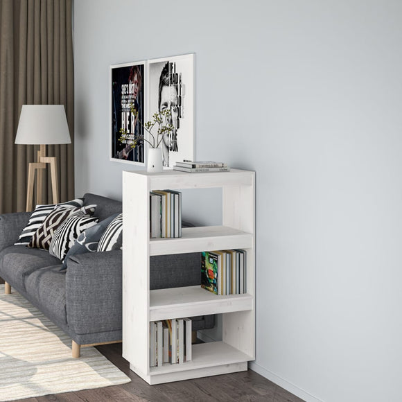 NNEVL Book Cabinet/Room Divider White 60x35x103 cm Solid Wood Pine