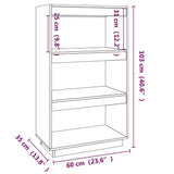 NNEVL Book Cabinet/Room Divider Honey Brown 60x35x103 cm Solid Wood Pine