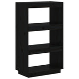 NNEVL Book Cabinet/Room Divider Black 60x35x103 cm Solid Wood Pine