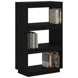 NNEVL Book Cabinet/Room Divider Black 60x35x103 cm Solid Wood Pine