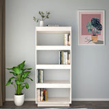 NNEVL Book Cabinet/Room Divider White 60x35x135 cm Solid Pinewood