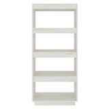 NNEVL Book Cabinet/Room Divider White 60x35x135 cm Solid Pinewood