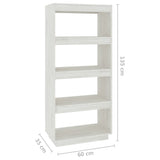 NNEVL Book Cabinet/Room Divider White 60x35x135 cm Solid Pinewood
