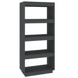 NNEVL Book Cabinet/Room Divider Grey 60x35x135 cm Solid Pinewood