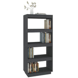 NNEVL Book Cabinet/Room Divider Grey 60x35x135 cm Solid Pinewood