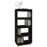 NNEVL Book Cabinet/Room Divider Black 60x35x135 cm Solid Pinewood