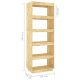 NNEVL Book Cabinet/Room Divider 60x35x167 cm Solid Pinewood