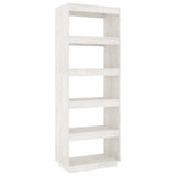 NNEVL Book Cabinet/Room Divider White 60x35x167 cm Solid Pinewood