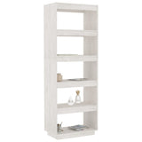 NNEVL Book Cabinet/Room Divider White 60x35x167 cm Solid Pinewood