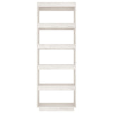 NNEVL Book Cabinet/Room Divider White 60x35x167 cm Solid Pinewood