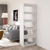 NNEVL Book Cabinet/Room Divider White 60x35x167 cm Solid Pinewood