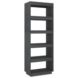 NNEVL Book Cabinet/Room Divider Grey 60x35x167 cm Solid Pinewood