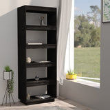 NNEVL Book Cabinet/Room Divider Black 60x35x167 cm Solid Pinewood