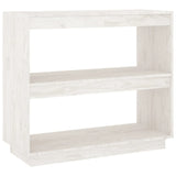 NNEVL Book Cabinet White 80x35x71 cm Solid Pinewood