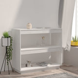 NNEVL Book Cabinet White 80x35x71 cm Solid Pinewood