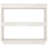 NNEVL Book Cabinet White 80x35x71 cm Solid Pinewood