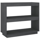 NNEVL Book Cabinet Grey 80x35x71 cm Solid Pinewood