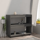 NNEVL Book Cabinet Grey 80x35x71 cm Solid Pinewood