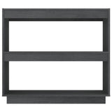 NNEVL Book Cabinet Grey 80x35x71 cm Solid Pinewood