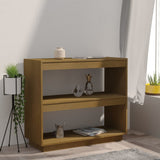 NNEVL Book Cabinet Honey Brown 80x35x71 cm Solid Pinewood