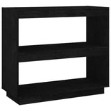 NNEVL Book Cabinet Black 80x35x71 cm Solid Pinewood