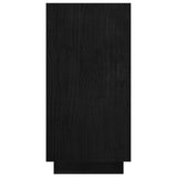 NNEVL Book Cabinet Black 80x35x71 cm Solid Pinewood
