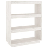 NNEVL Book Cabinet/Room Divider White 80x35x103 cm Solid Pinewood